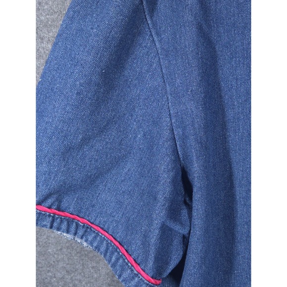 Vtg Y2K Chicago Bulls NBA Denim Button Up Jersey Mens L Streetwear Hip-Hop - Picture 5 of 13